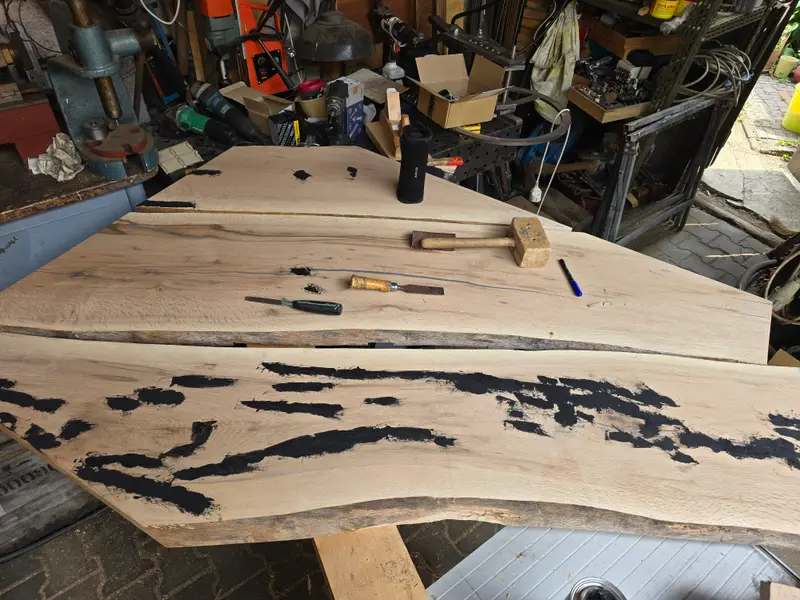 Corner table, in the making, photo 13